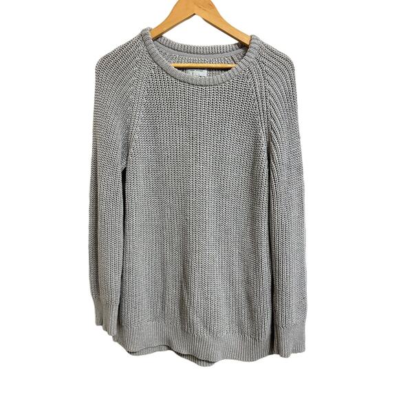 California Tailor women's grey knit crew neck oversized long sleeve sweater M - Picture 1 of 5